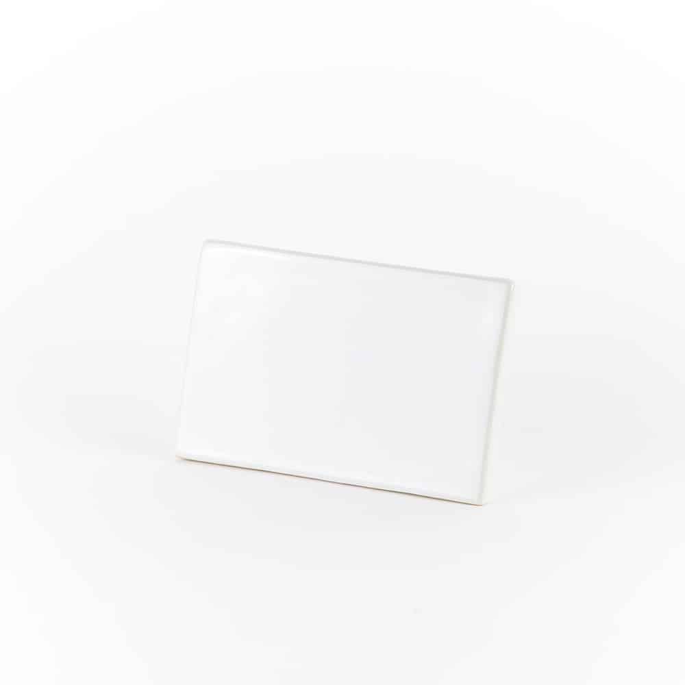 American Metalcraft White Ceramic Geometric Rectangular Card Sign, 5-1/2 X 3-1/2 Inch