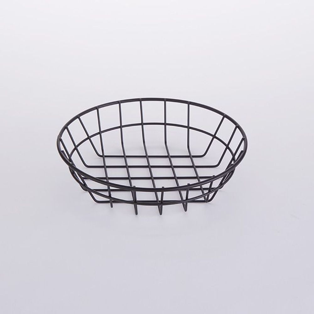 American Metalcraft Black Iron Wire Wheel Basket, 8 X 8 X 2 Inch