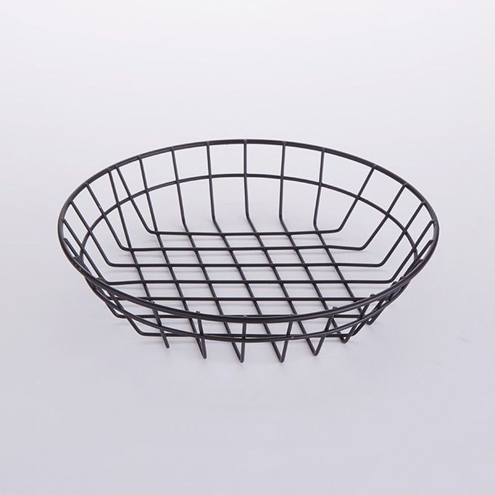 American Metalcraft Black Iron Wire Wheel Basket, 10 X 10 X 2 Inch