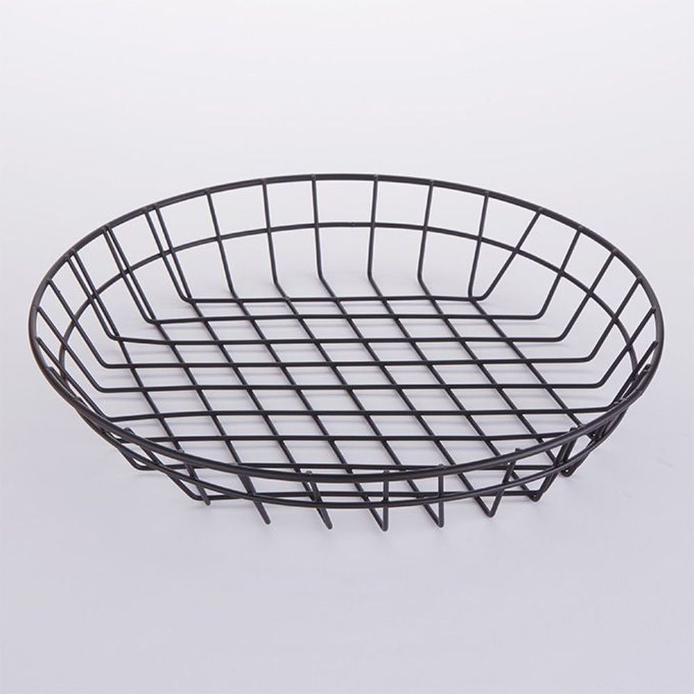 American Metalcraft Black Iron Wire Wheel Basket, 12 X 12 X 2 Inch