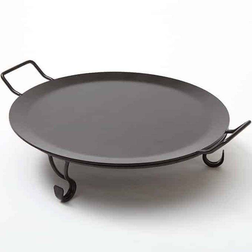 American Metalcraft Black Wrought Iron Round Griddle With Stand Set, 18 Inch Dia. X 4-1/4 Inch Height