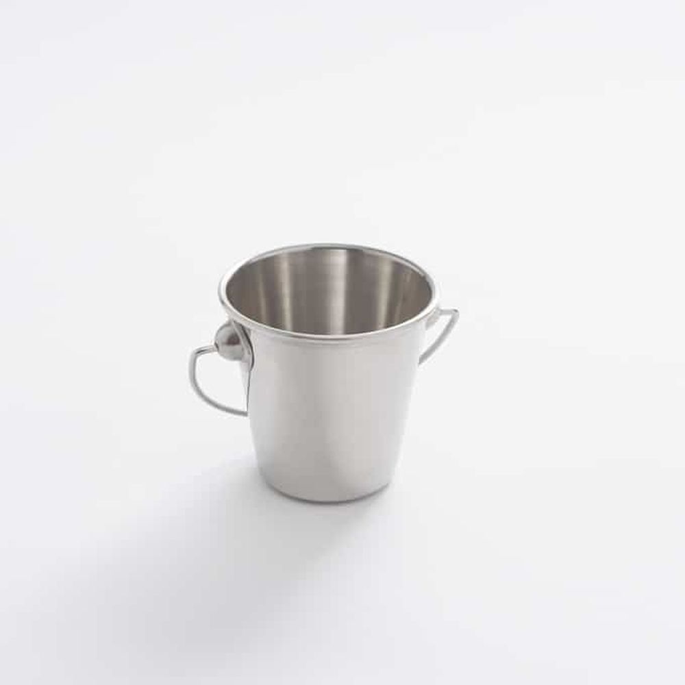 American Metalcraft Stainless Steel 6 Ounce Mini Pail With Handle, 2.5 X 2.5 X 2.75 Inch