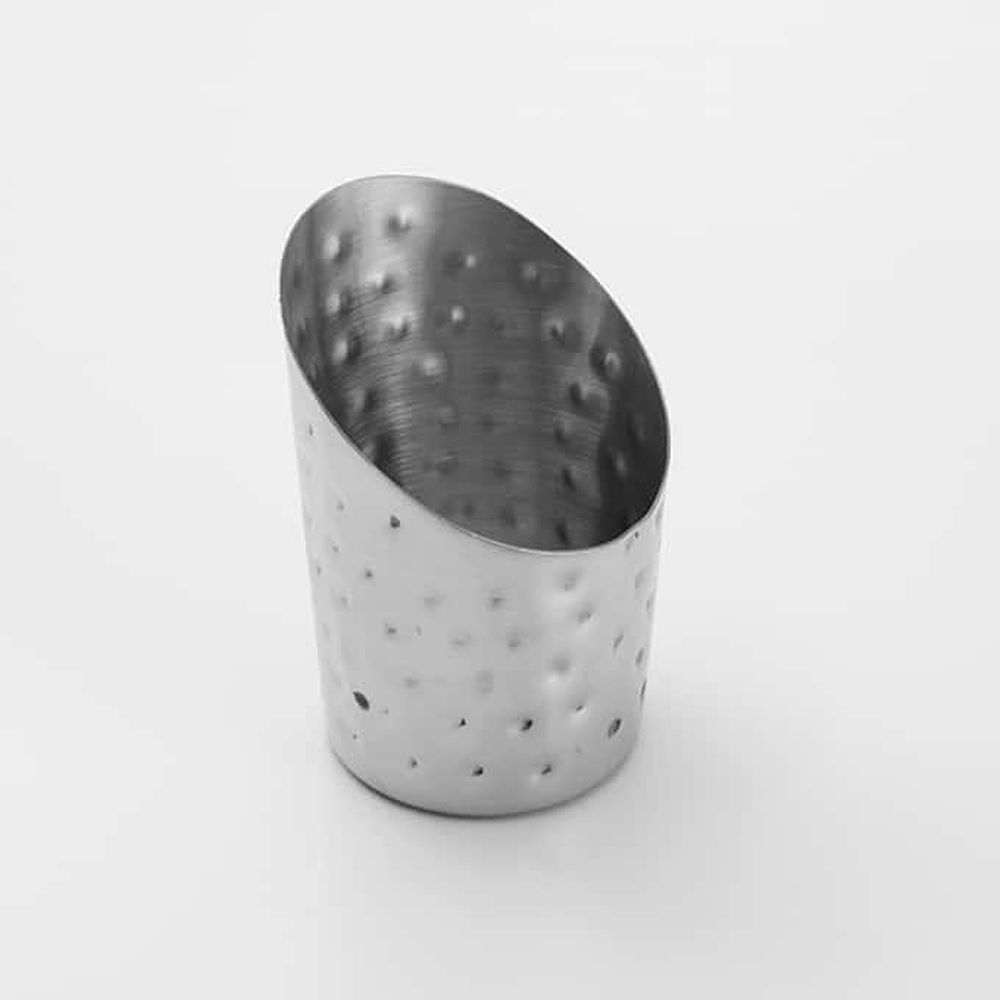 American Metalcraft Hammered Stainless Steel 12 Ounce Angled French Fry Cup, 2 7/8 Inch Dia. X 4 1/2 Inch Height