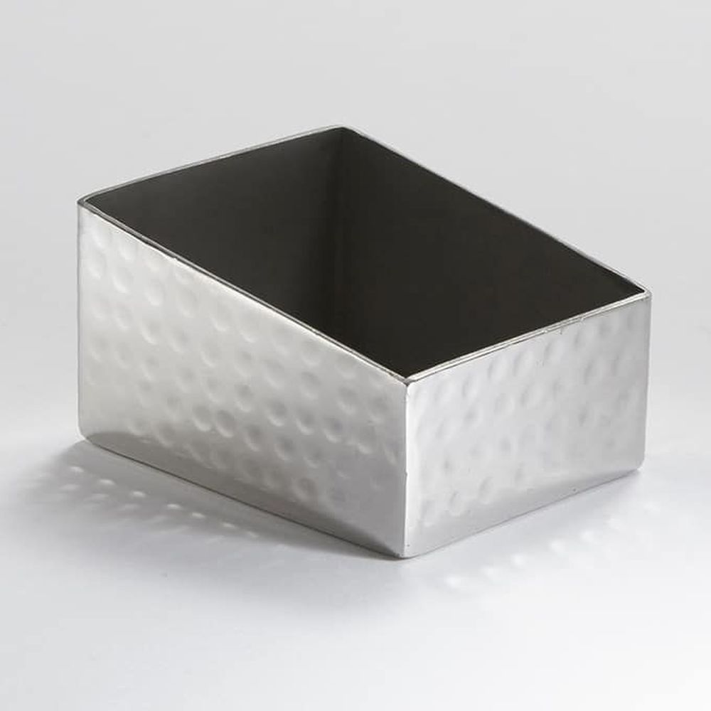 American Metalcraft Hammered Stainless Steel Rectangular Sugar Packet Holder, 3 1/8 X 2 1/2 X 1 3/4 Inch