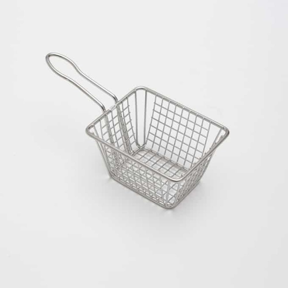 American Metalcraft Stainless Steel Rectangular Fry Basket With 3-3/4 Inch Handle, 5 X 4 X 4 Inch