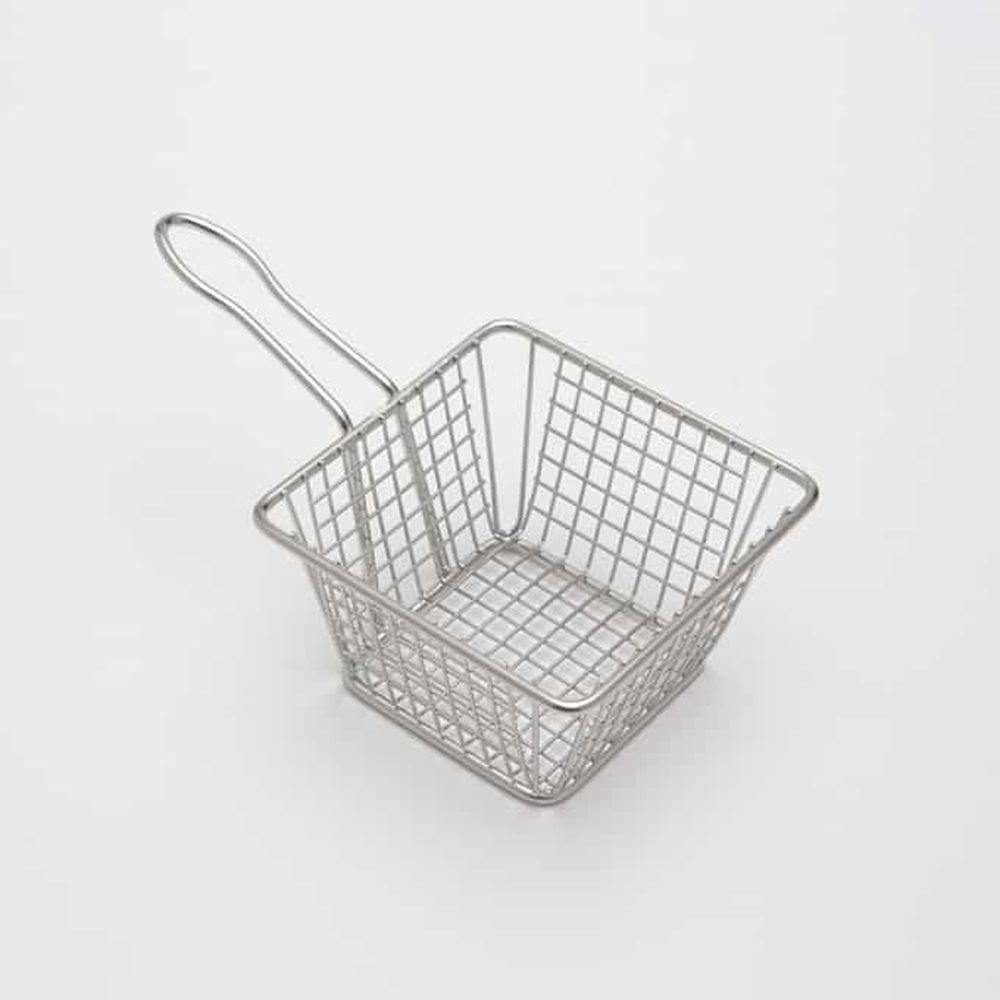 American Metalcraft Stainless Steel Square Fry Basket With 3-3/4 Inch Handle, 5 X 5 X 4 Inch