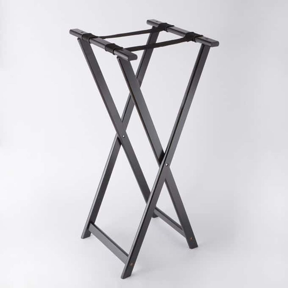 American Metalcraft Black Finish Wood Tray Stand, 18 X 38 Inch