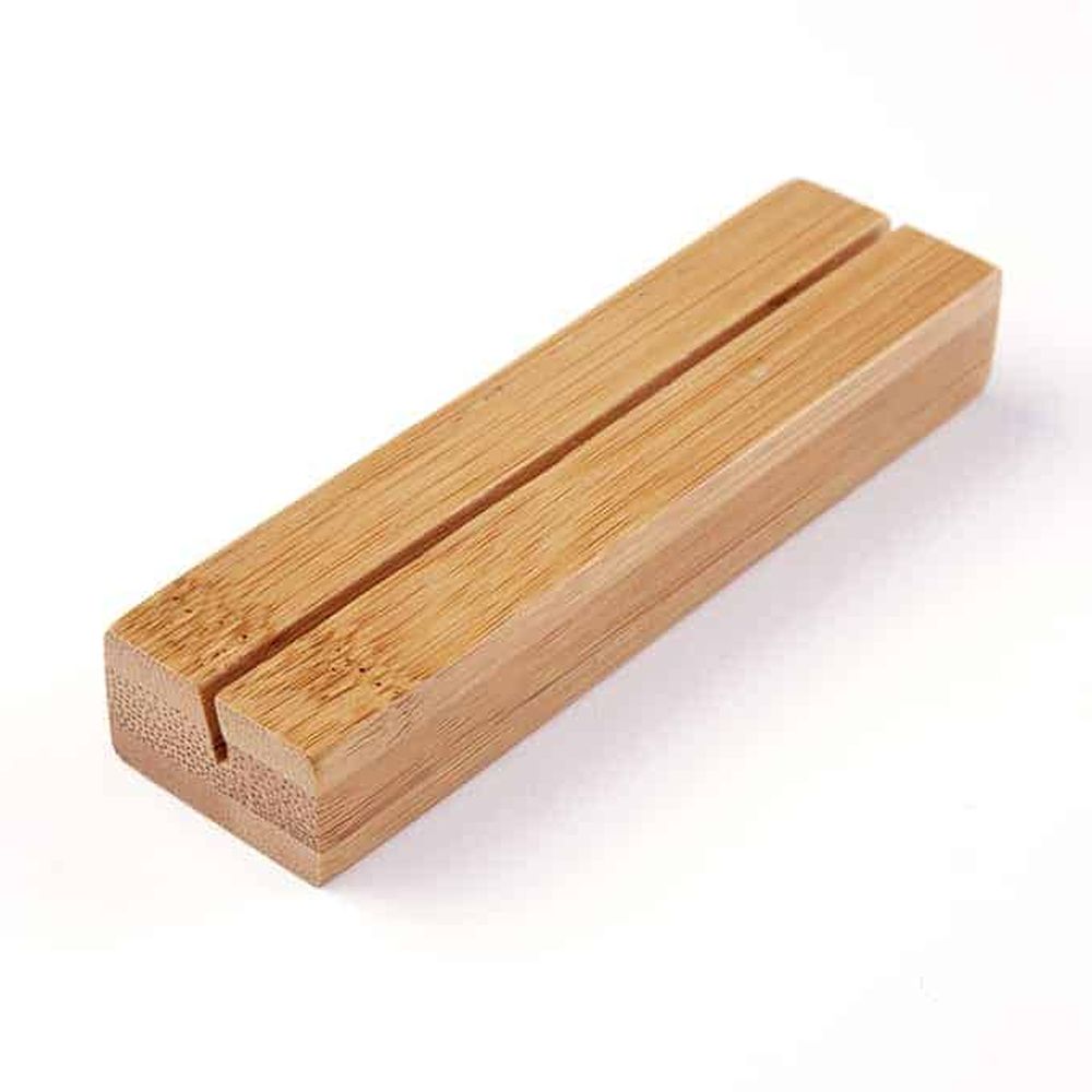 American Metalcraft Natural Bamboo Card Holder, 4 inch Length
