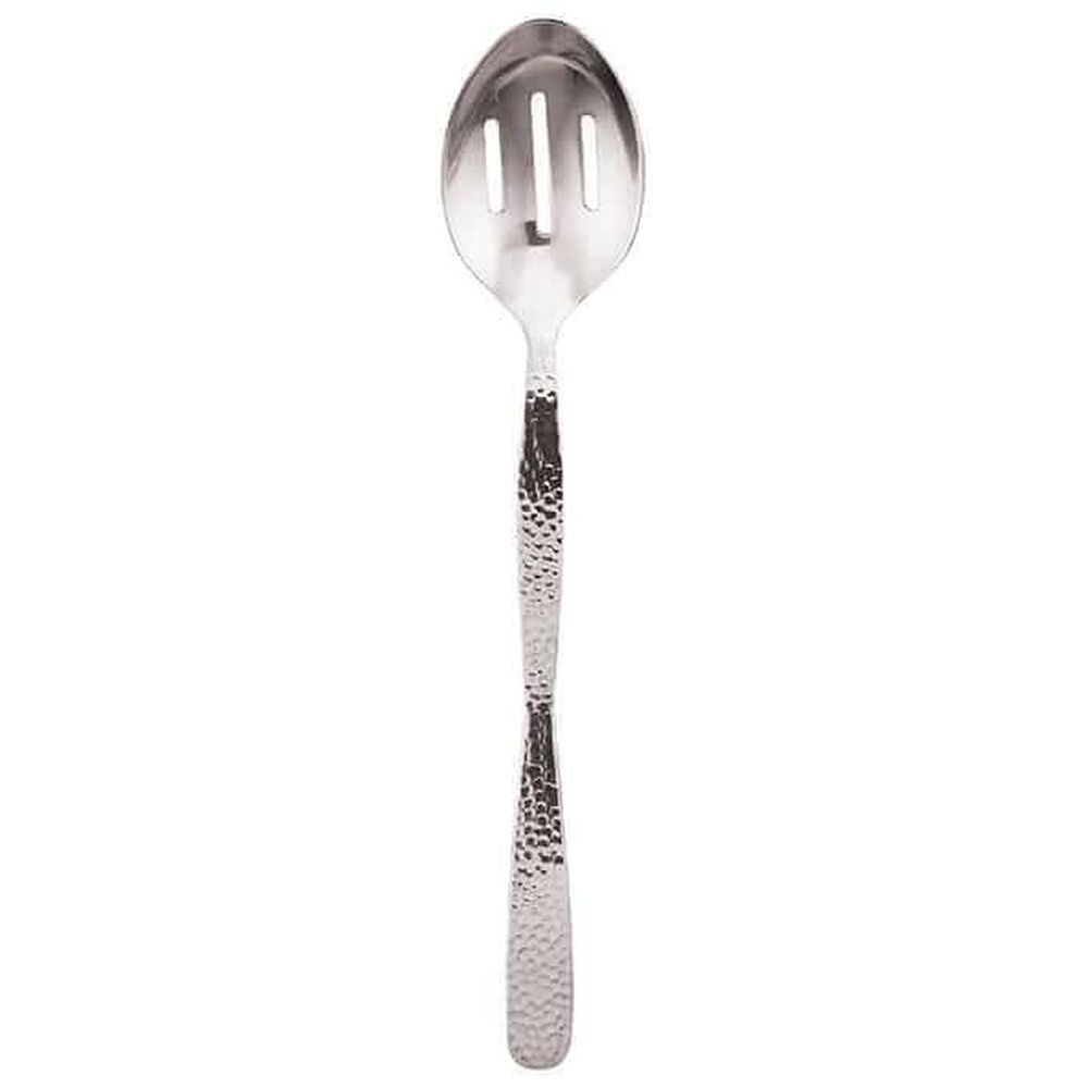 American Metalcraft Hammered Stainless Steel Slotted Spoon, 12 Inch Length