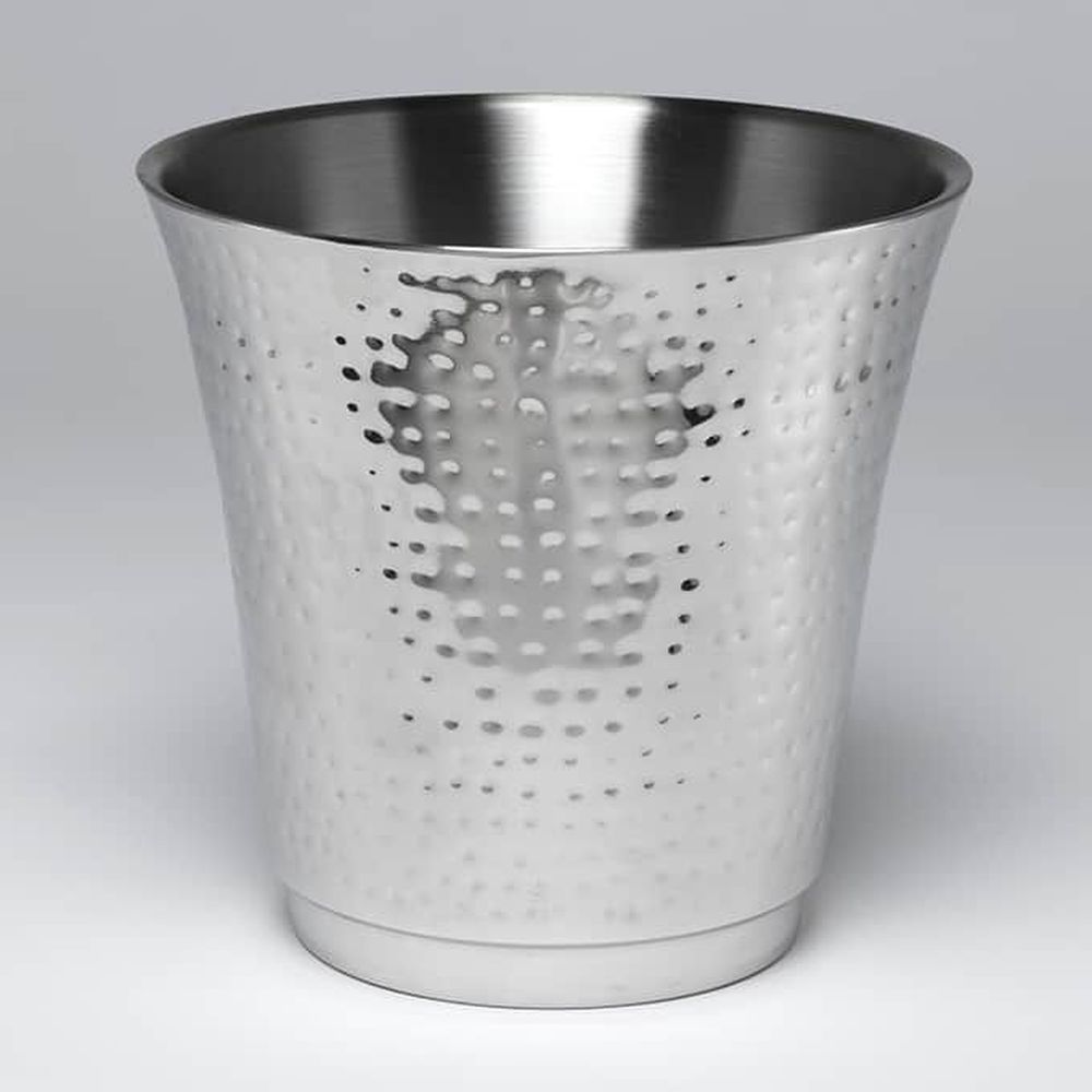 American Metalcraft Hammered Stainless Steel Double Wall Wine Bucket, 8-3/4 Inch Dia. X 8-5/8 Inch Height