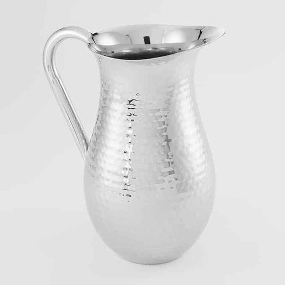 American Metalcraft Hammered Stainless Steel Double Wall Water Pitcher, 64 Ounce Capacity