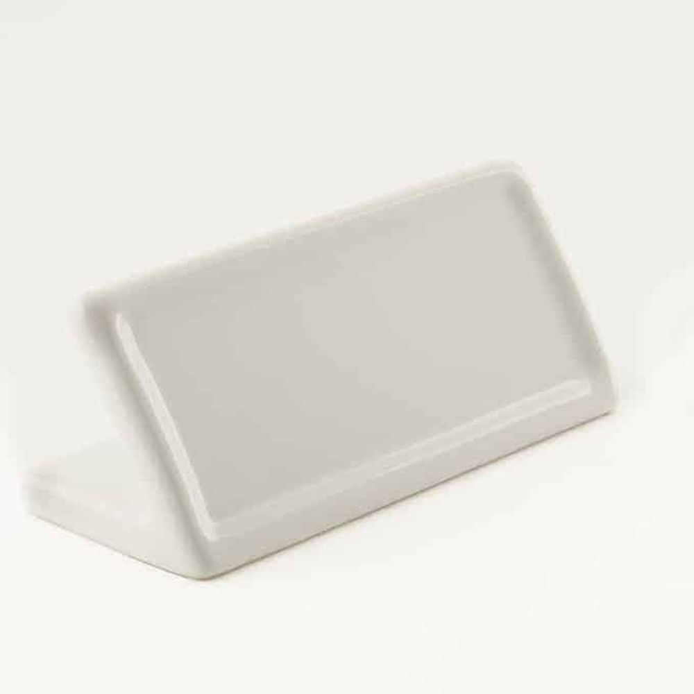 American Metalcraft White Ceramic Rectangular Card Sign, 5 X 2-1/4 X 2-1/2 Inch