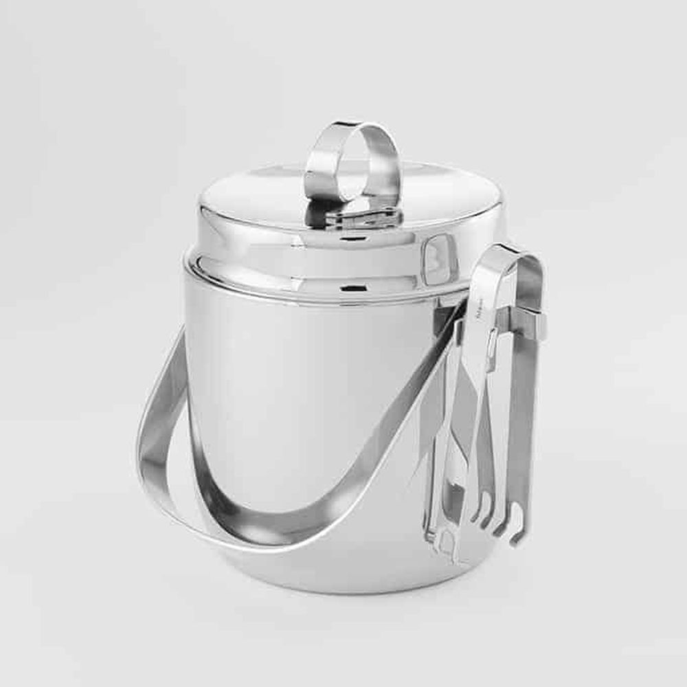 American Metalcraft Stainless Steel Top Shelf Double Wall Ice Bucket With Ice Tong, 40 Ounce Capacity
