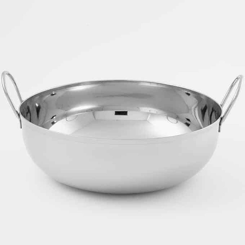 American Metalcraft Stainless Steel Balti Dish With Handles, 105 Ounce Capacity