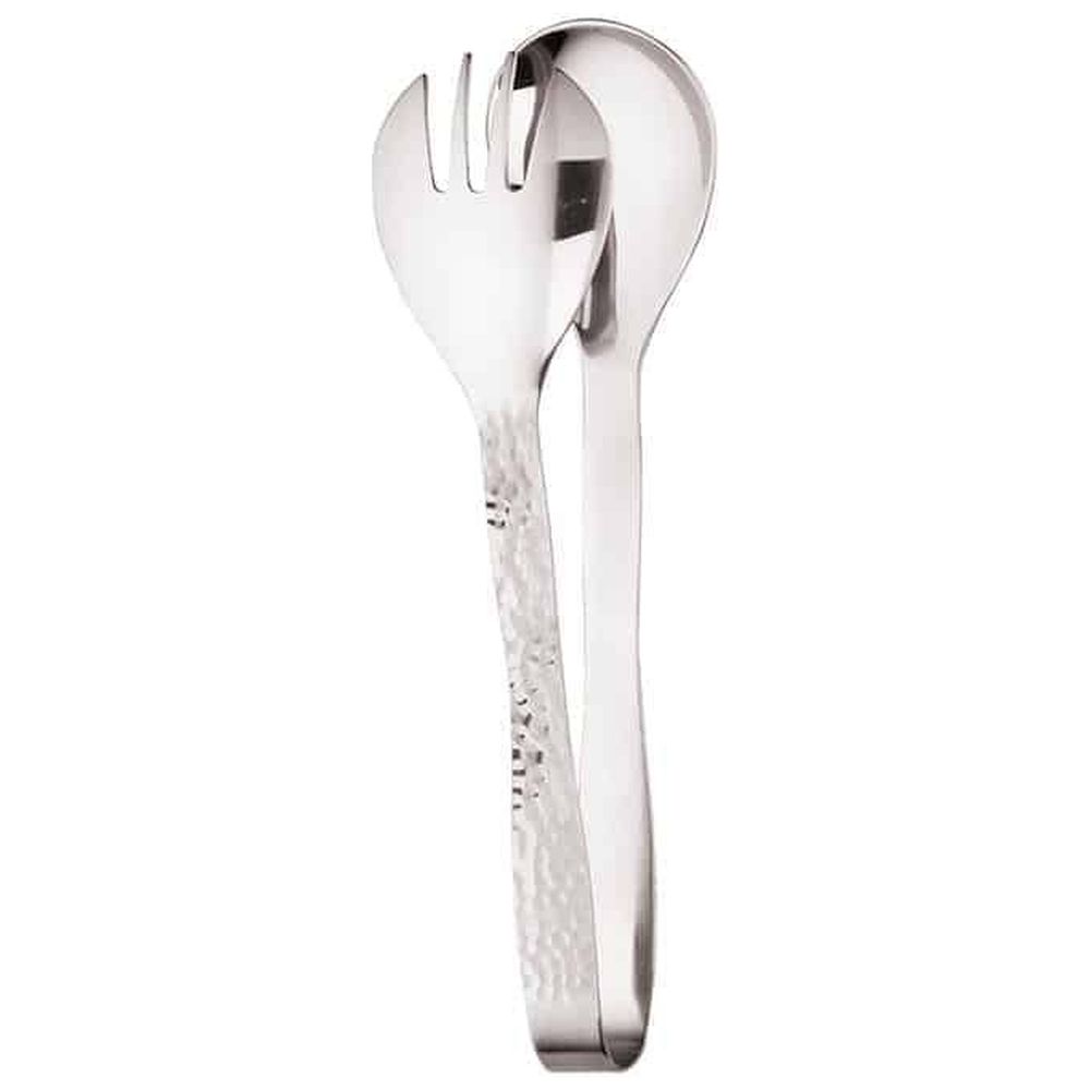 American Metalcraft Hammered Stainless Steel Serving Tongs, 8 Inch Length