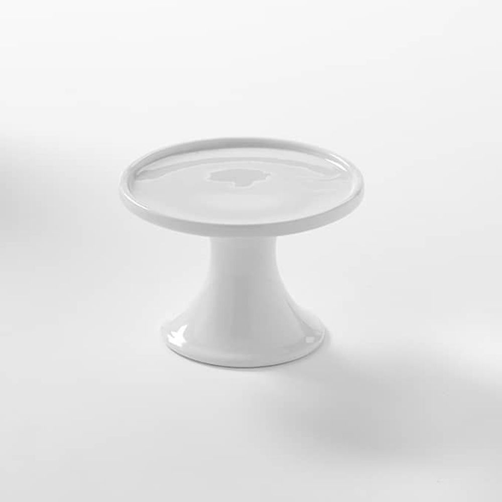 American Metalcraft White Porcelain Small Serving Stand, 4 Inch Dia. X 3 Inch Height