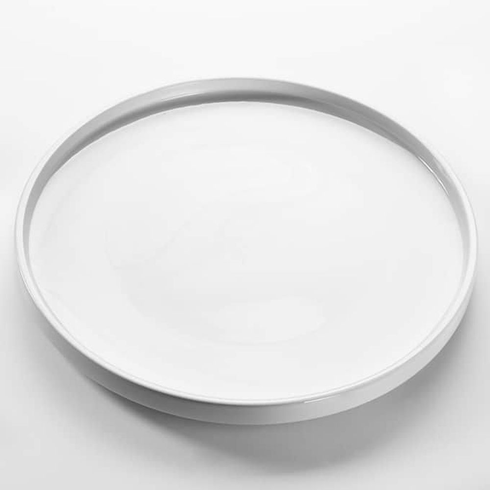 American Metalcraft White Porcelain Large Serving Plate, 12 Inch Dia. X 1 1/4 Inch Height