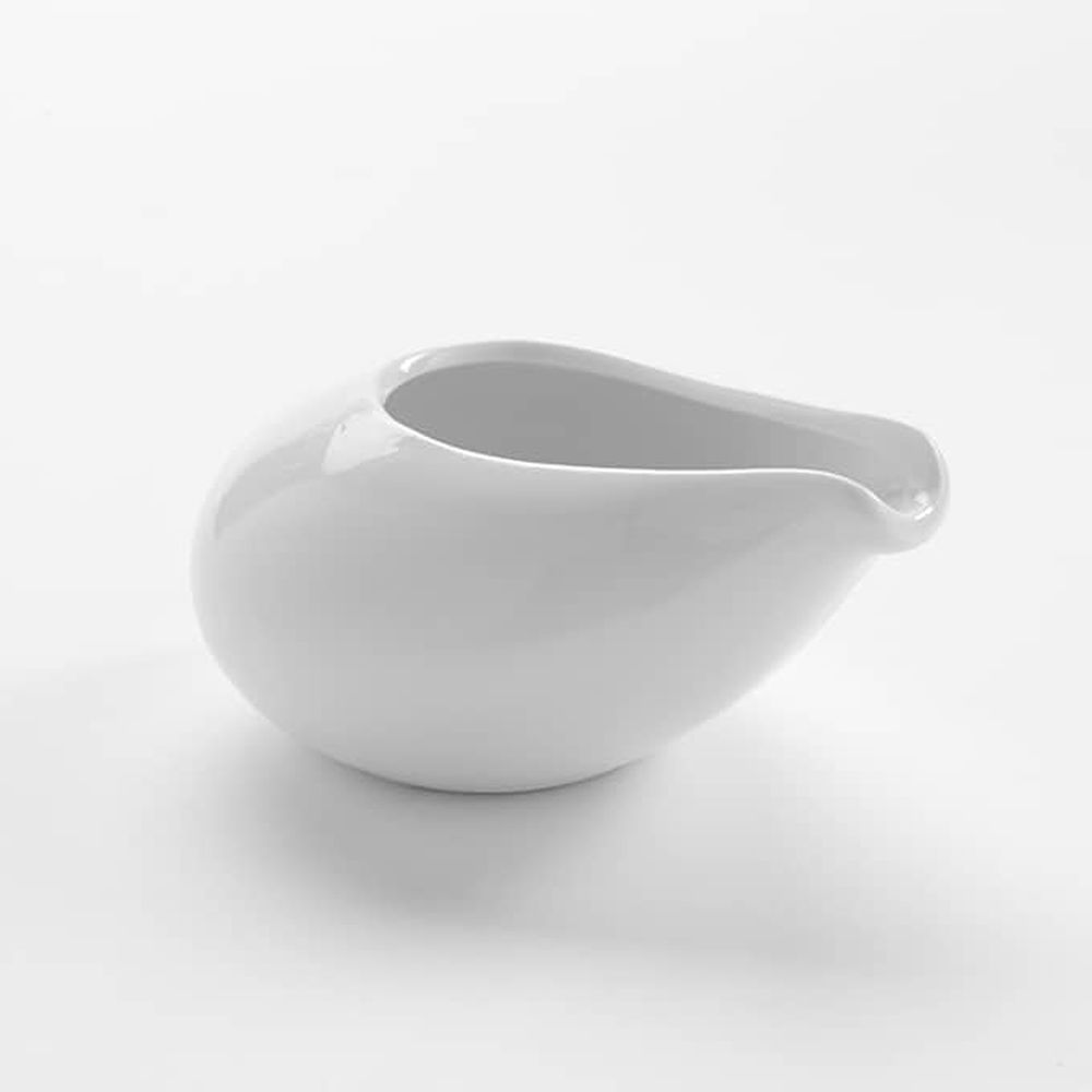 American Metalcraft White Porcelain Sauce Server, 4 Ounce Capacity