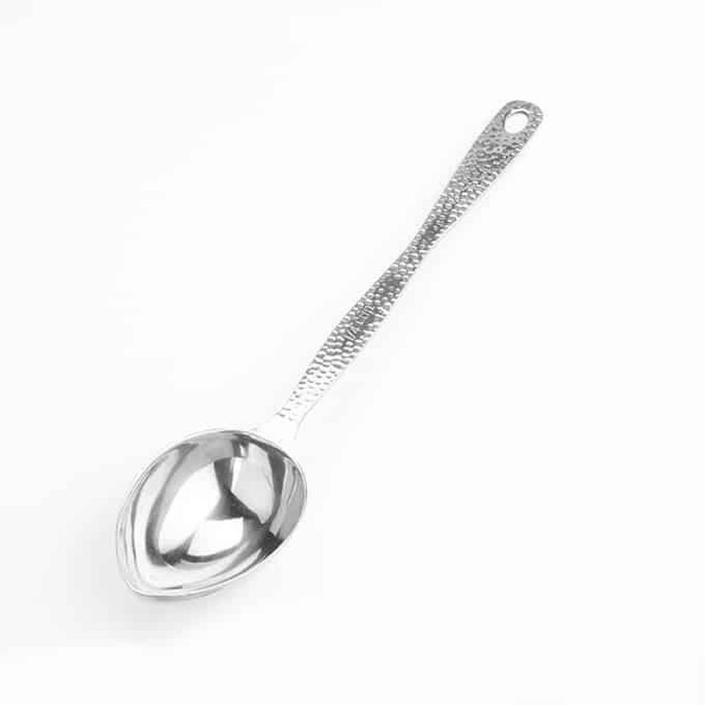 American Metalcraft Hammered Stainless Steel Buffet Portioned Spoon, 12 Inch