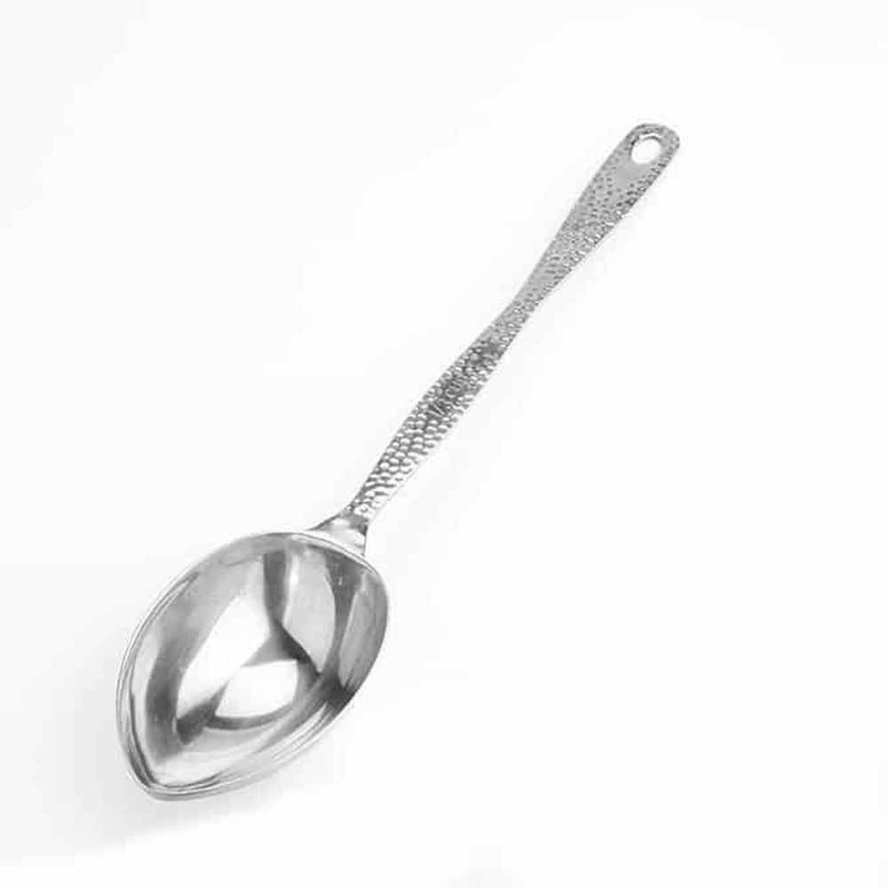 American Metalcraft Hammered Stainless Steel Buffet Portioned Spoon, 12-3/4 Inch