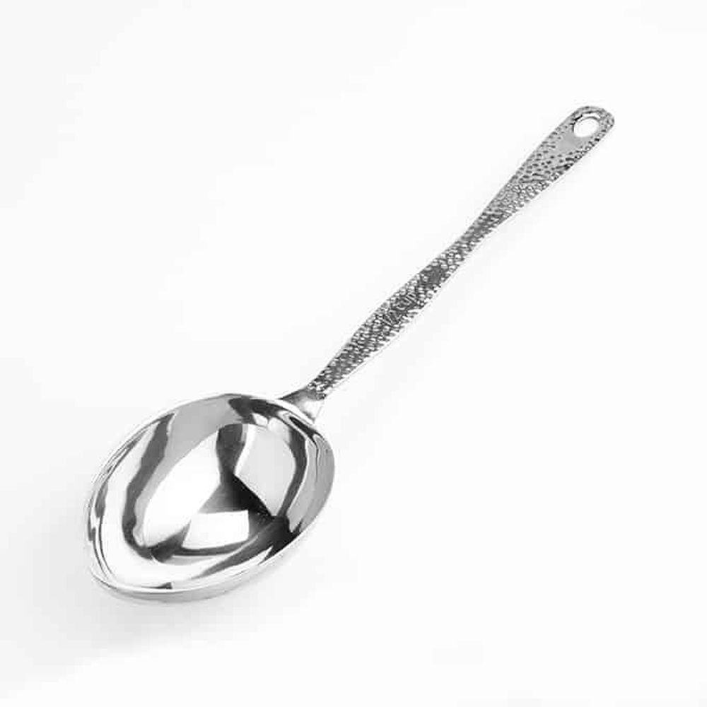 American Metalcraft Hammered Stainless Steel Buffet Portioned Spoon, 13 Inch