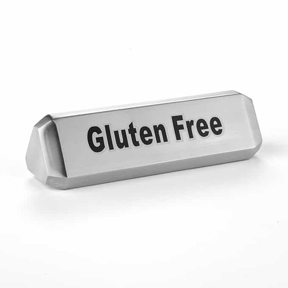 American Metalcraft Stainless Steel Vegan/vegetarian/gluten Free Three Sided Sign, 4 3/4 X 1 1/2 X 1 3/8 Inch