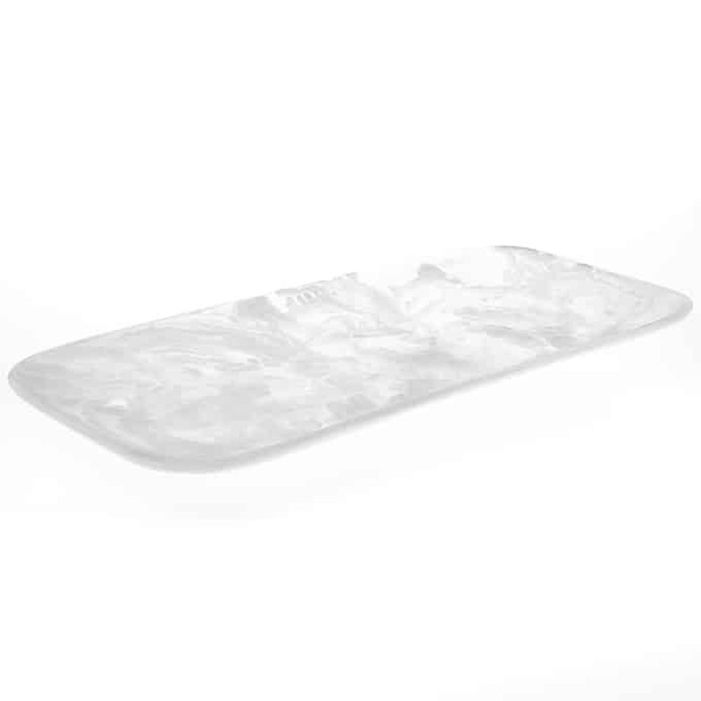 American Metalcraft Translucence White Poly Resin Rectangular Platter, 21 1/8 X 9 3/4 X 1 5/8 Inch
