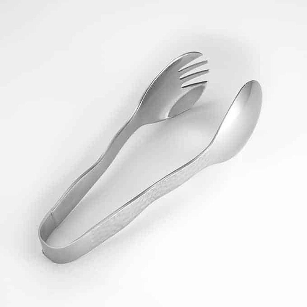 American Metalcraft Hammered Stainless Steel Serving Tongs, 6 Inch Length