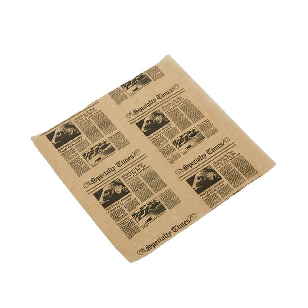 American Metalcraft Natural Newspaper Square Fry Paper, 10 Inch -- 1000 Per Case