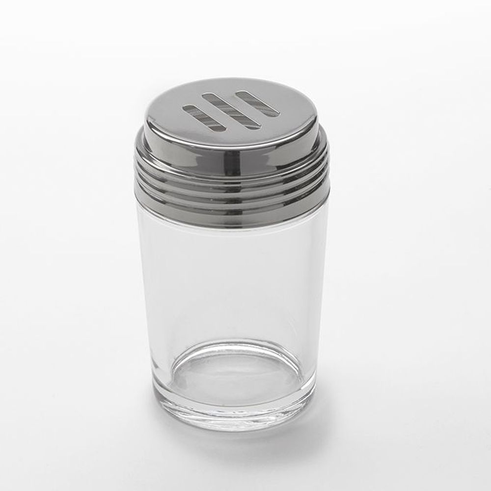 American Metalcraft Glass 6 Ounce Contemporary Shakers With Stainless Steel Cheese Top, 2-3/8 Inch Dia. X 4-1/2 Inch Height