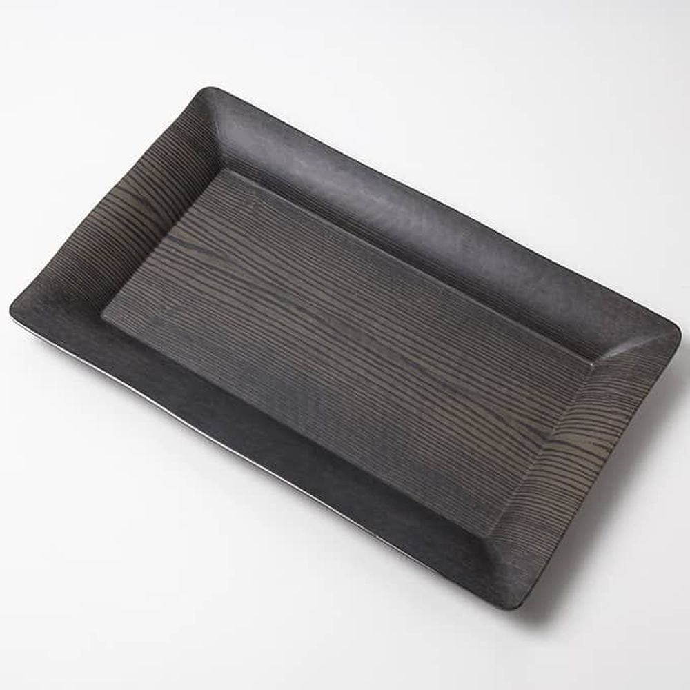 American Metalcraft Walnut Melamine Rectangular Platter, 21-3/8 X 13 X 1-3/4 Inch