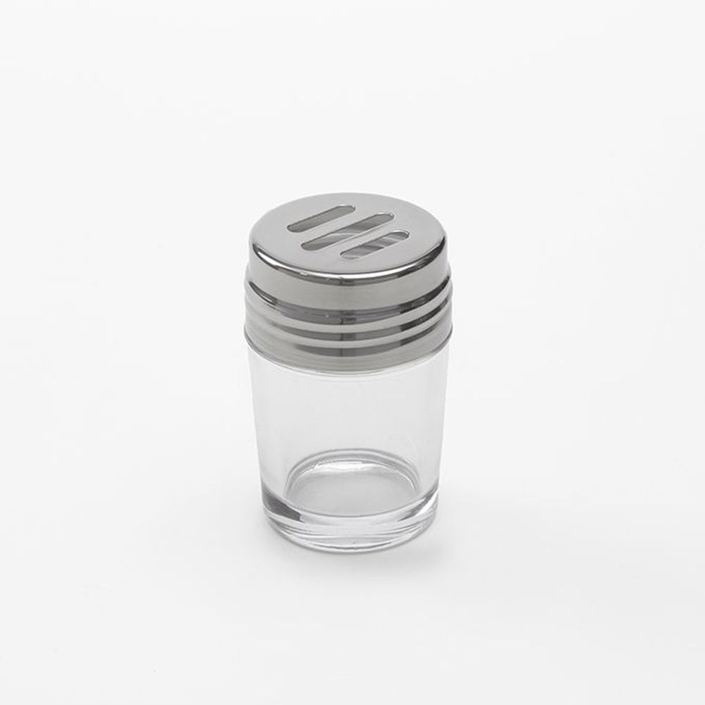 American Metalcraft Clear Glass 2 Ounce Contemporary Shaker With Slotted Spice Top Set, 2 Inch Dia. X 3-1/8 Inch Height