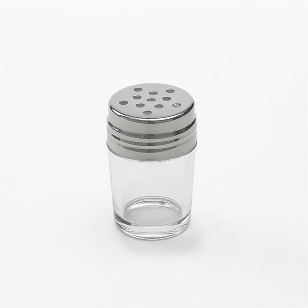 American Metalcraft Clear Glass 2 Ounce Contemporary Shaker With Cheese Top Set, 2 Inch Dia. X 3-1/8 Inch Height