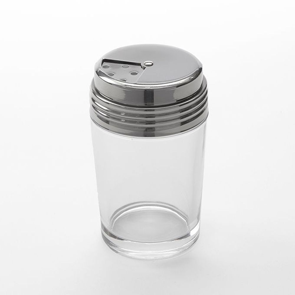 American Metalcraft Clear Glass 6 Ounce Shaker With Adjustable Dial Top Set, 2-3/4 Inch Dia. X 4-1/2 Inch Height