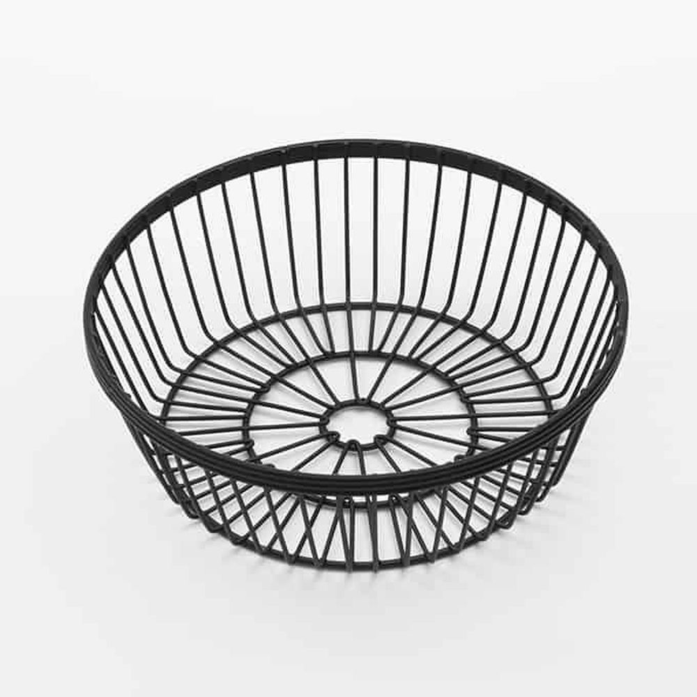 American Metalcraft Black Iron Wire Round Basket, 8 Inch Dia. X 2 3/4 Inch Height