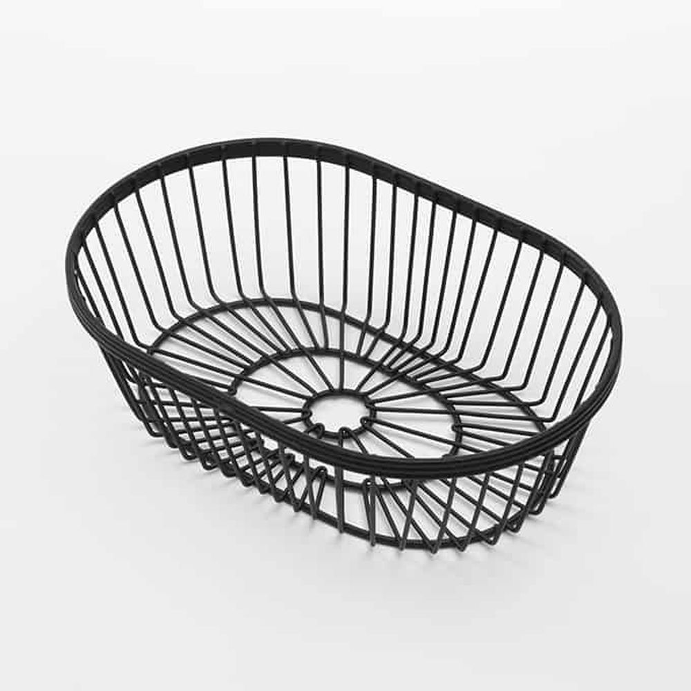 American Metalcraft Black Iron Wire Oval Basket, 9 X 6 X 2 3/4 Inch