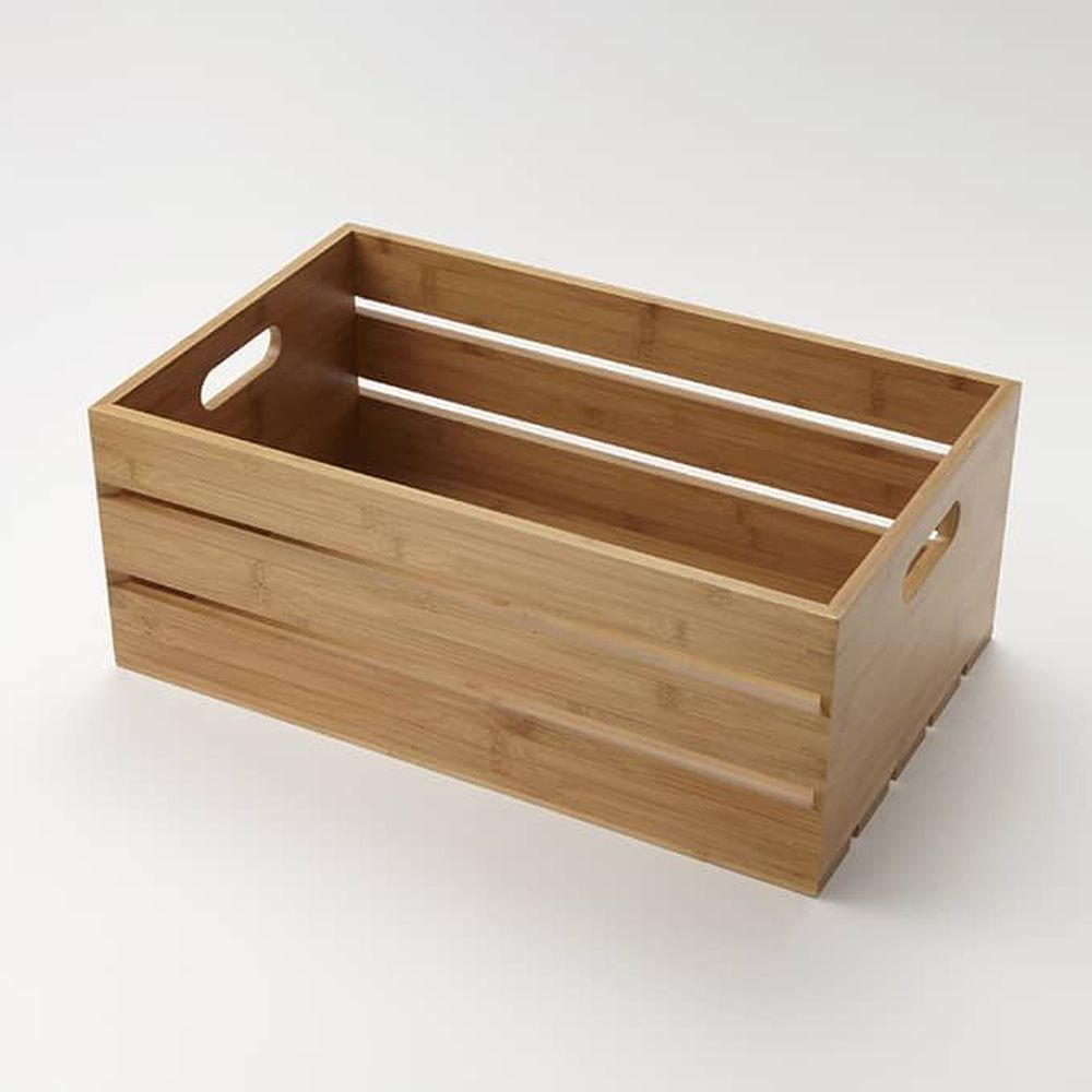 American Metalcraft Brown Bamboo Full Size Wooden Crate, 20 1/2 X 12 1/2 X 8 Inch