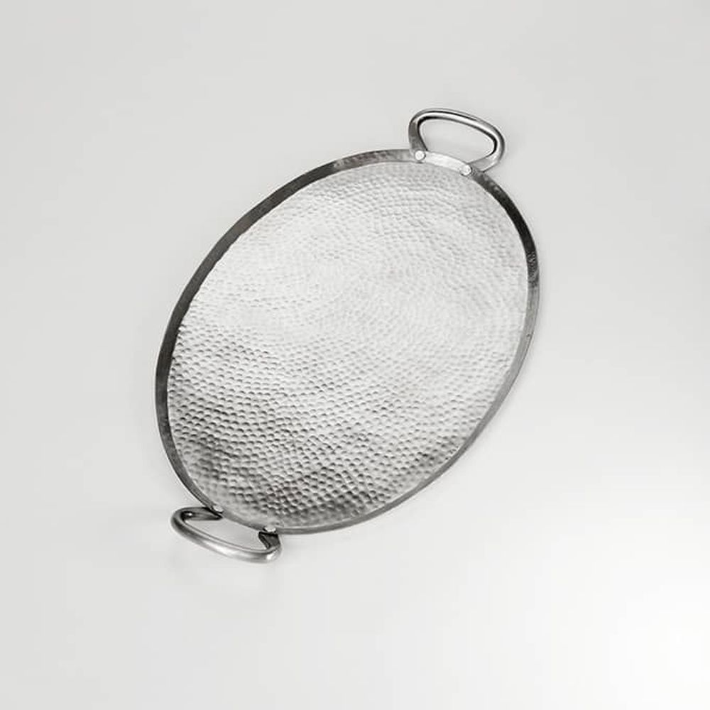 American Metalcraft Hammered Stainless Steel Small Oval Griddles And Stands, 23-3/4 X 13-3/4 X 1-3/4 Inch -- 4 Per Case