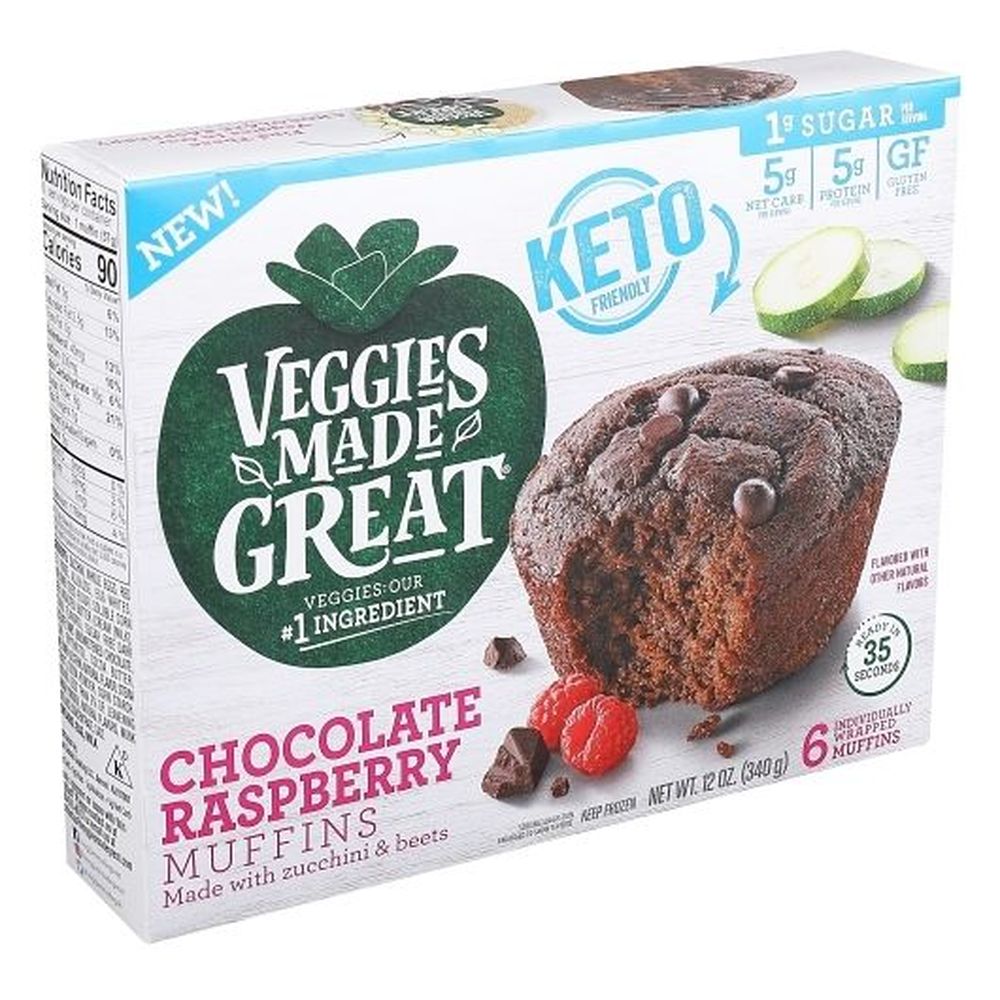Veggies Made Great Chocolate Raspberry Muffin, 12 Ounce -- 8 Per Case