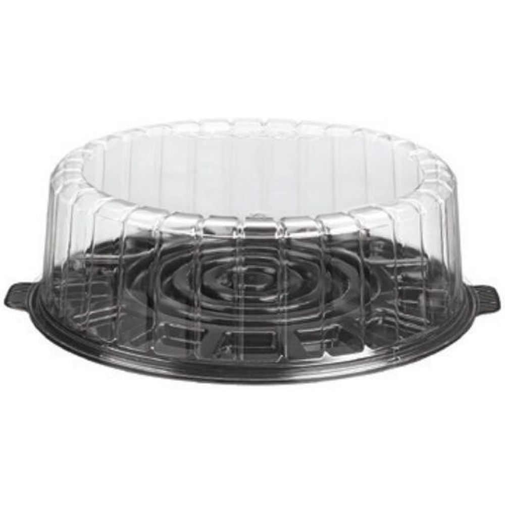 Black Base Cake Container with Clear Dome Lid for 10 inch Single Layer Cake