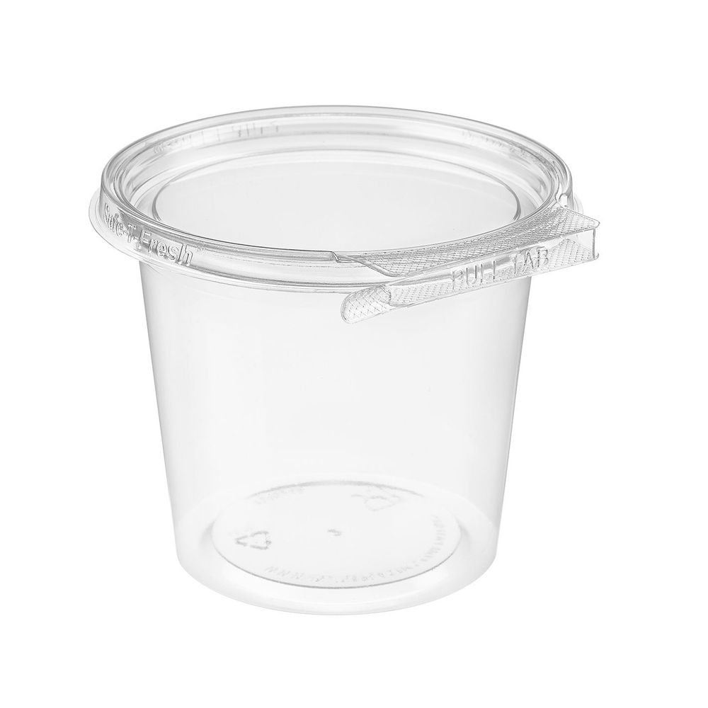 Safe-t-fresh Pet Round Single Compartment Hinged Deli Container, 24 Ounce Capacity -- 280 Per Case