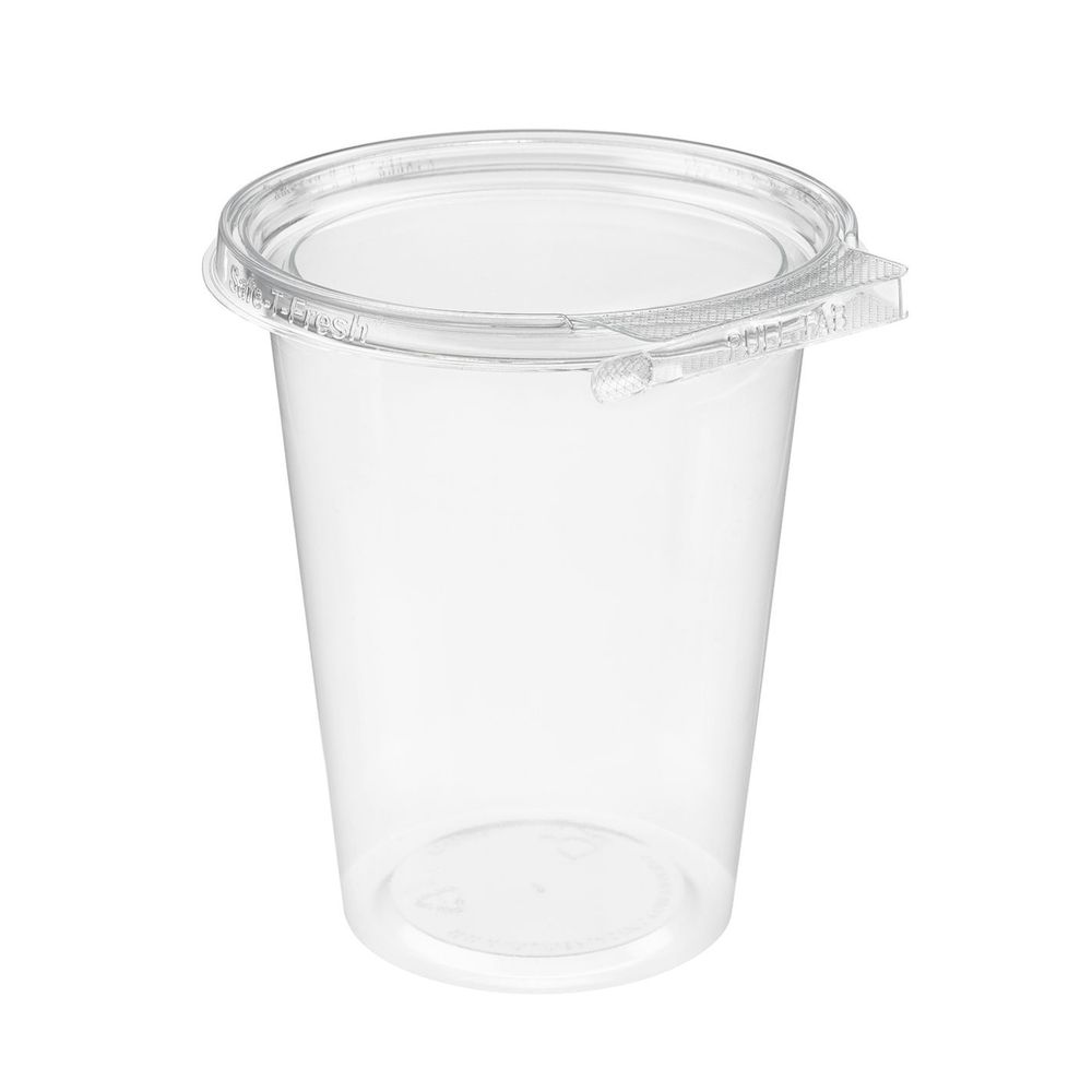 Safe-t-fresh Pet Round Single Compartment Hinged Deli Container, 32 Ounce Capacity -- 240 Per Case