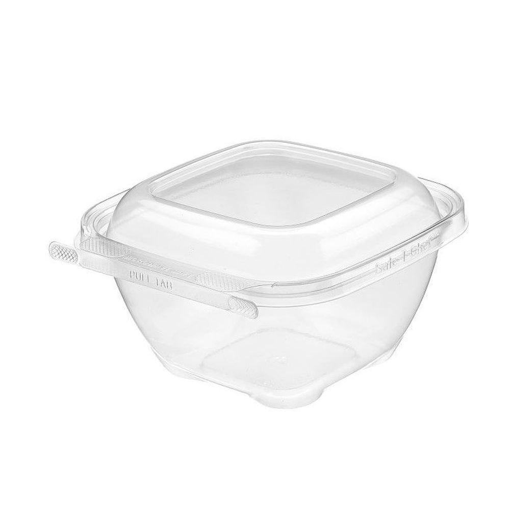 Safe-t-chef Clear Polypropylene Square Tamper Evident Vented Clamshell, 24 Ounce Capacity -- 240 Per Case