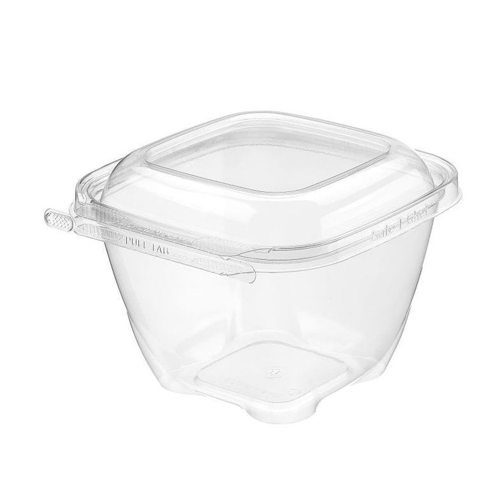 Safe-t-chef Clear Polypropylene Square Tamper Evident Vented Clamshell, 32 Ounce Capacity -- 224 Per Case