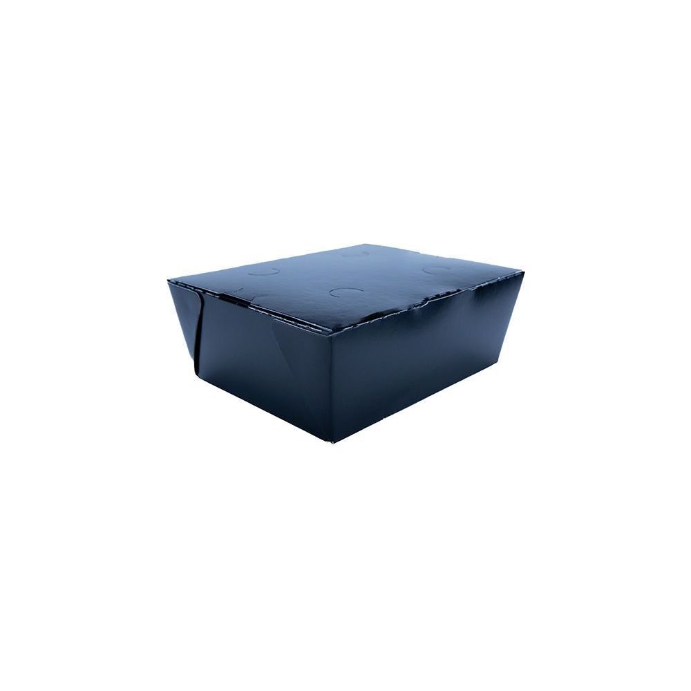 Champpak Number 8 Classic Black / White Customizable Microwavable Paper Take-out Container, 6 X 4 3/4 X 2 1/2 Inch -- 300 Per Case
