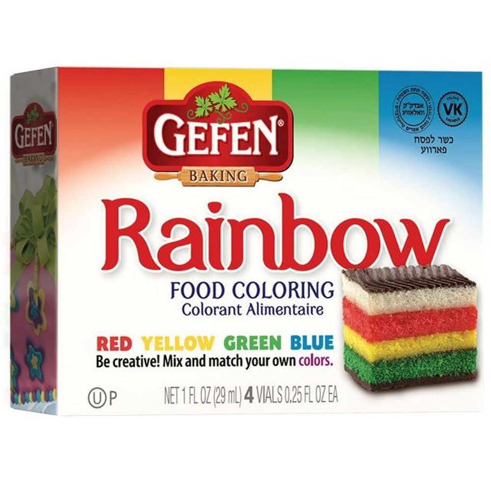 Rainbow 4 Color Food Coloring