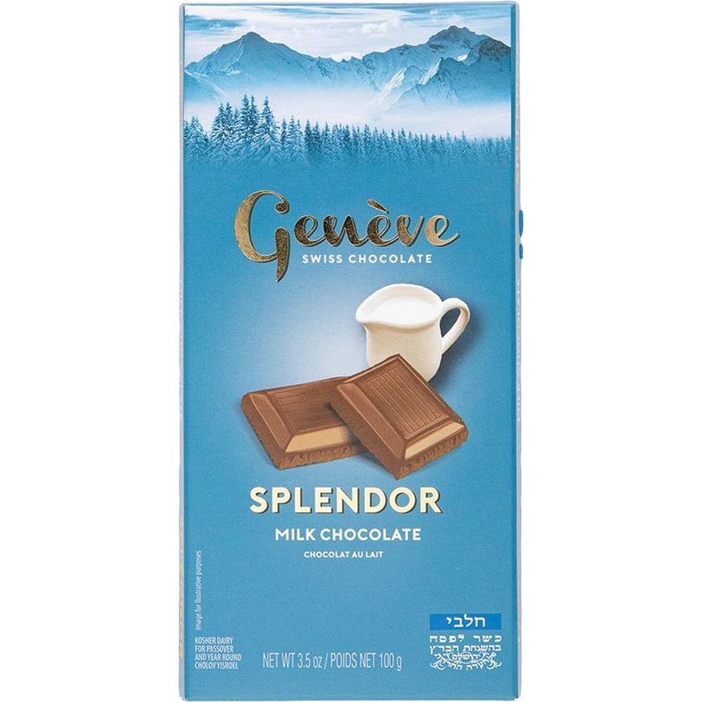 Gefen Geneve Splendor Milk Chocolate Bar, 3.5 Ounce -- 12 Per Case