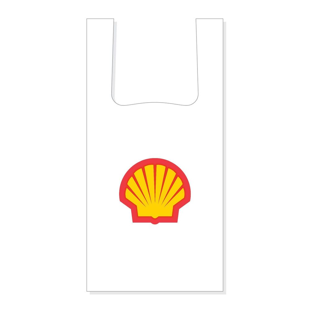 Hilex White Large Shell Print T-shirt Bag, 11 X 6.5 X 22 Inch -- 1600 Per Case