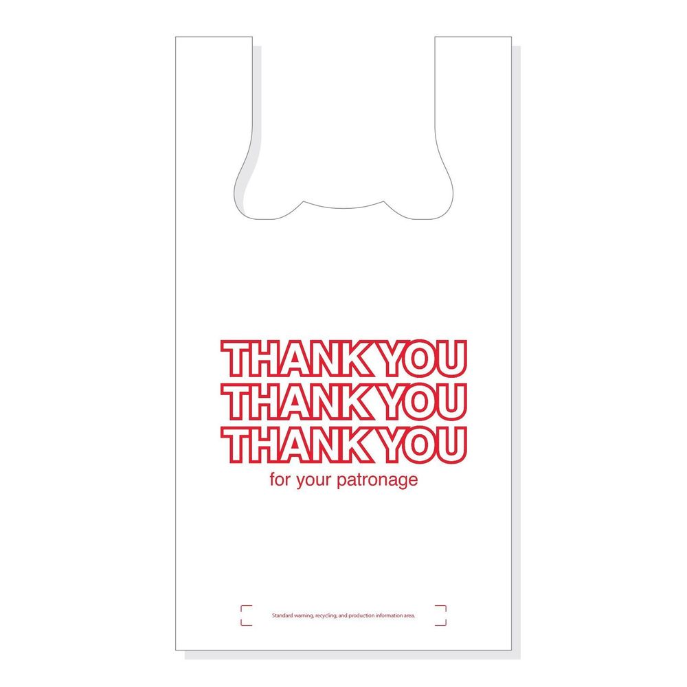 White Thank You Print T-Shirt Bag