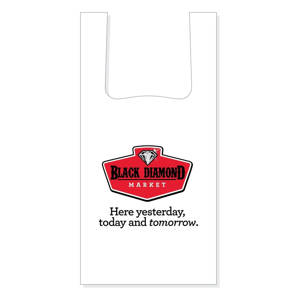 Hilex Rollmate Large Black Diamond Print T-shirt Bag -- 1600 Per Case